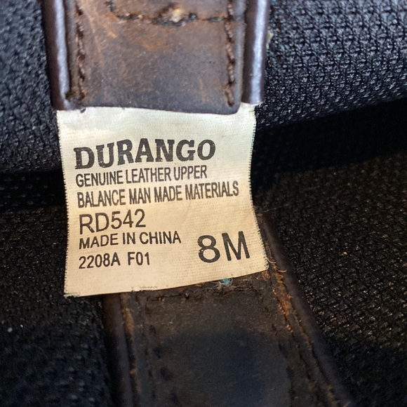 Durango Western Wear Leather Mid Calf Boots with Brass ToneToe accent detail - Picture 12 of 15